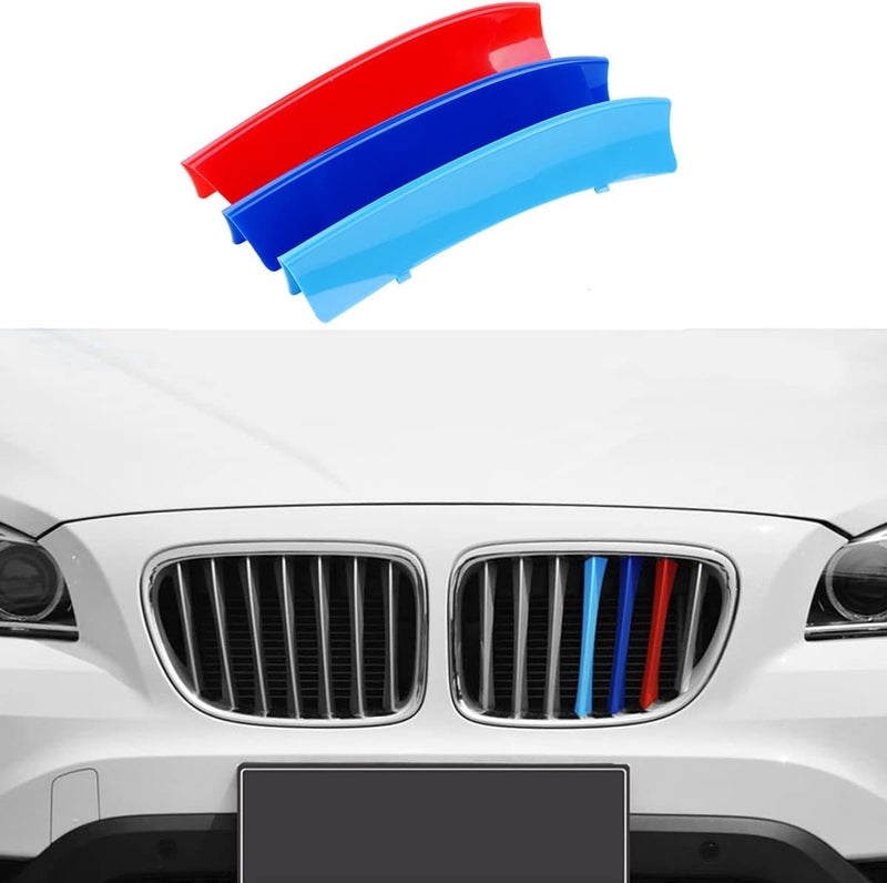 Goodream Tricolored Grille Insert Trims Compatible With BMW 2009-2015 E84 X1 Accessories for w/Standard 7-Beams Kidney Grille - Image 1